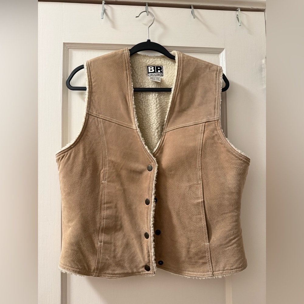 100% suede shearling vintage Nordstrom Tan Women's Vest